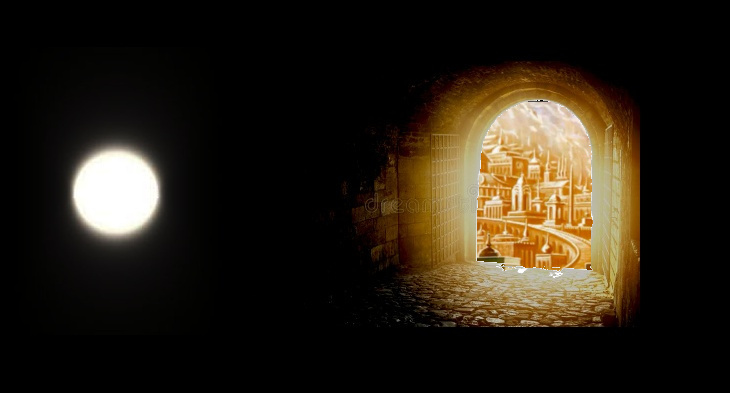 An impression of the light and entrance I saw just before I was thrown back